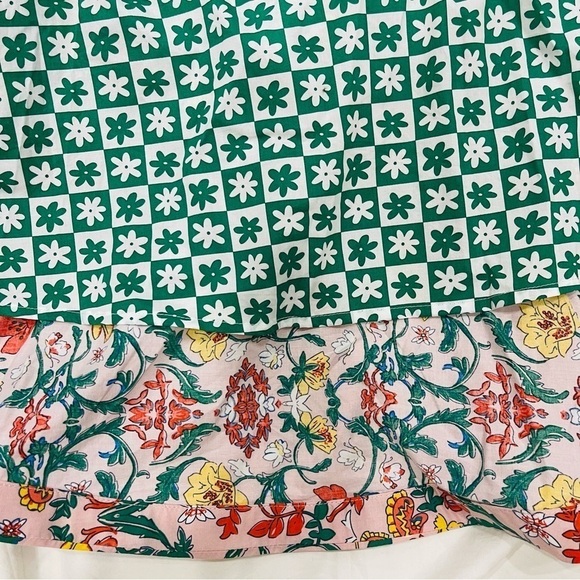 Buru Teagan Floral Print Tiered Ruffle Midi Pocketed A-Line Skirt NWT Party - Picture 10 of 14